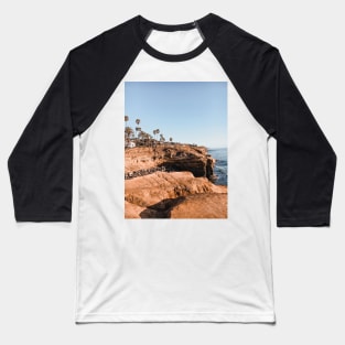 Sunset Cliffs and Palm Trees, California - Travel Photography Baseball T-Shirt